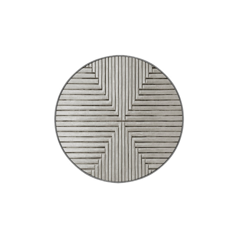 Tapis gris lavable à la machine GSIX03635, Rond 6 pi