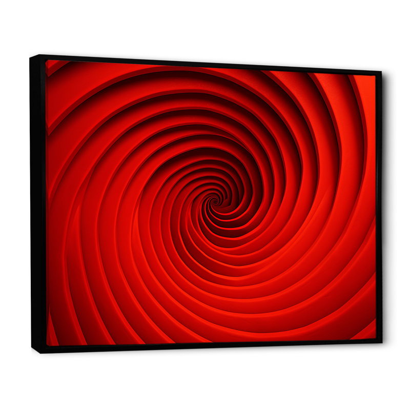 Bernardsville - Abstract Spirals Wall Art, Black Floater Framed Canvas, 24" H x 32" W x 1" D