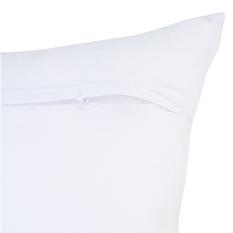 Oreiller à fermeture à glissière 100% coton 18 po x 18 po jaune et bleu sarcelle