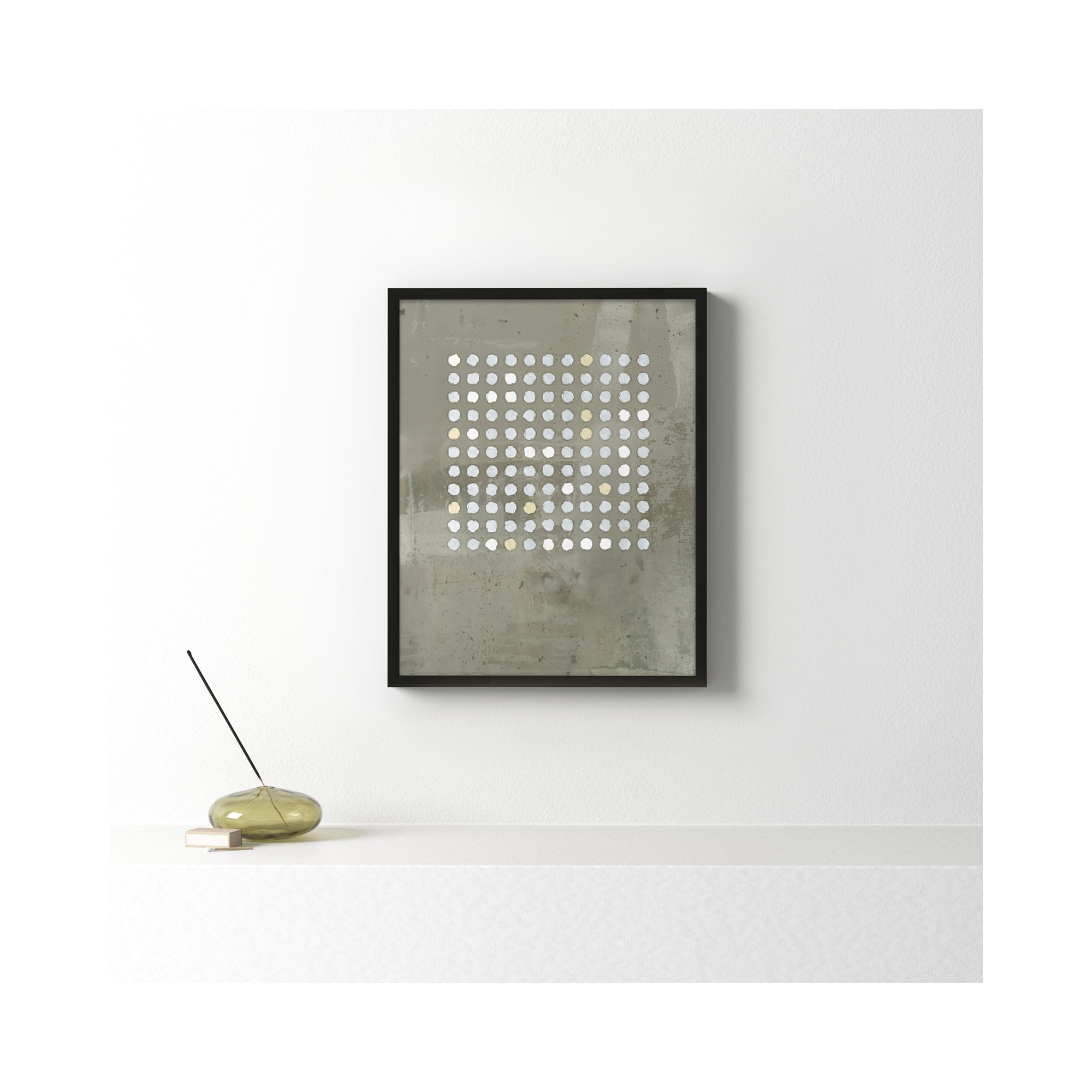 Circles In Squares 2 by Jacques Pilon, Black, 20" H x 16" W x 1.25" D