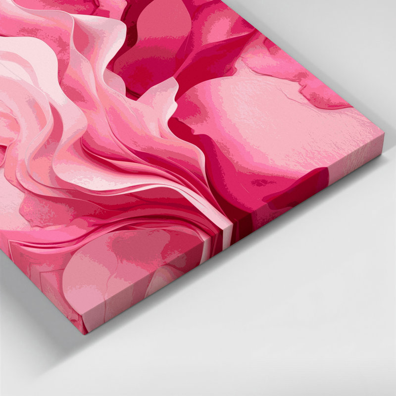 Aquarelle abstraite, art mural sur toile rose, H 8 po x l 8 po
