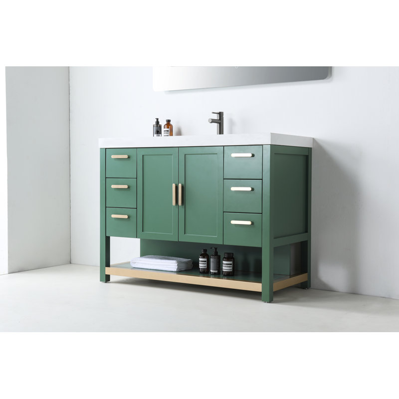 Winchester 48” W Single Vanity, Forest Green, White
