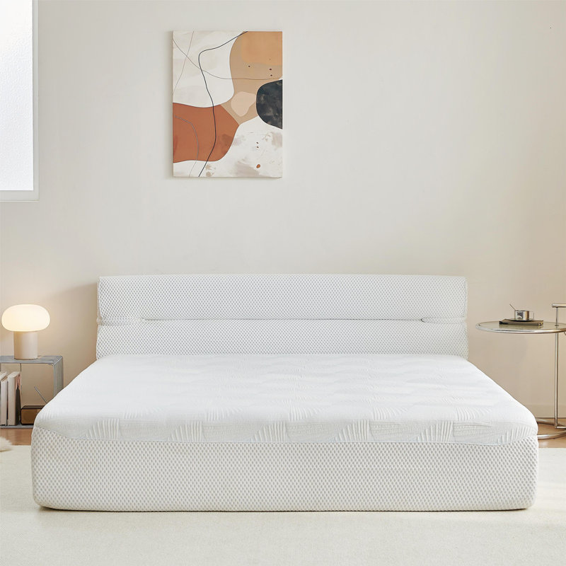 All in One Queen Mattress & Bed Frame with Cool Fabric, Pressure Relief, and Motion Isolation for Compact Spaces, Queen