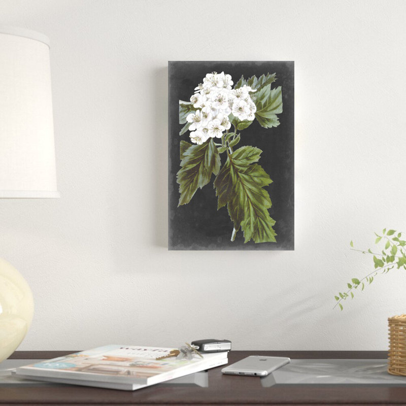 «Dramatic White Flowers IV» par Vision Studio - impression sur toile tendue, H 12 po x l 8 po