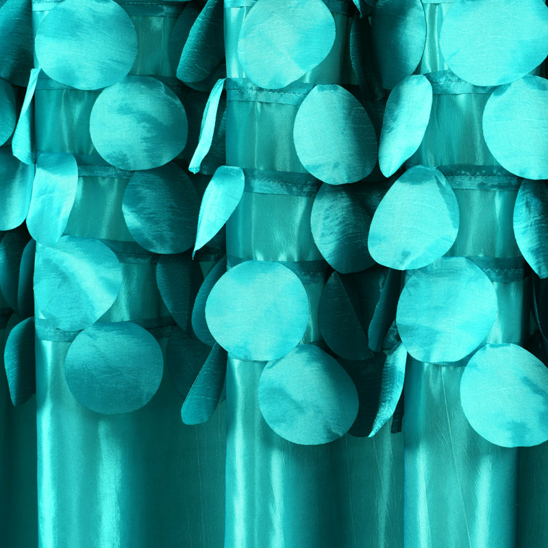 Panneaux de rideaux semi-transparents avec passe-tringle Gagliano, Turquoise, L 54 po x L 84 po