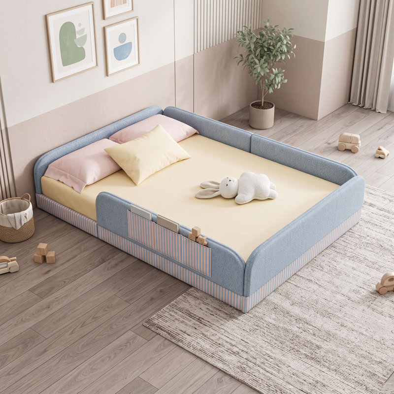 Lit sur pied Tedess, Lit double, Blue