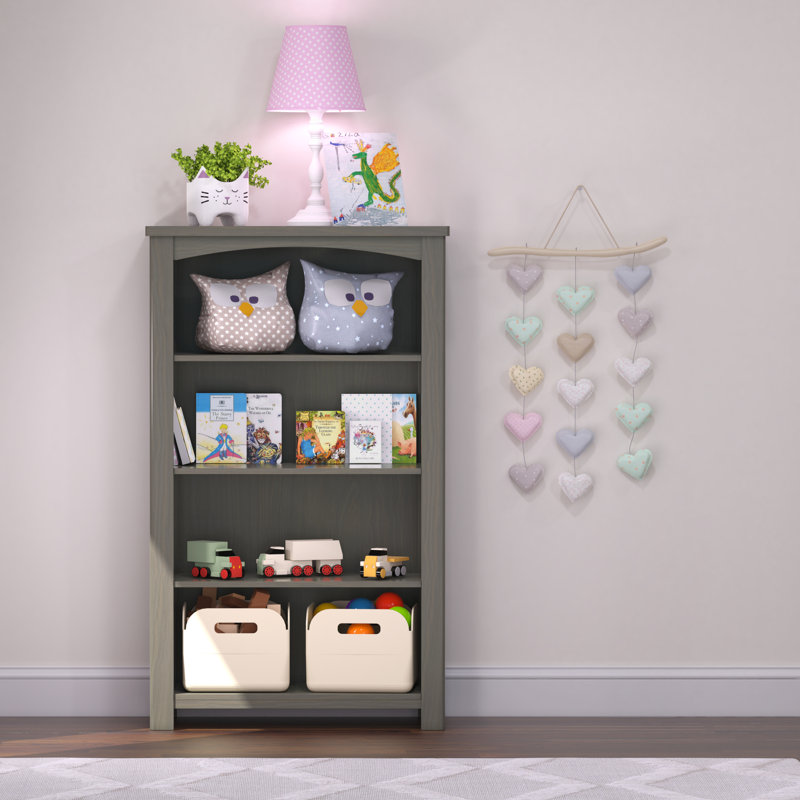 Child Craft 50" Harmony 4-Shelf Bookcase, Dapper Grey