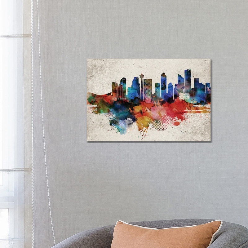 Calgary Calgary par Walldecoraddict - Estampe numérique sur toile tendue avec châssis, H 18 po x l 26 po x P 1,5 po