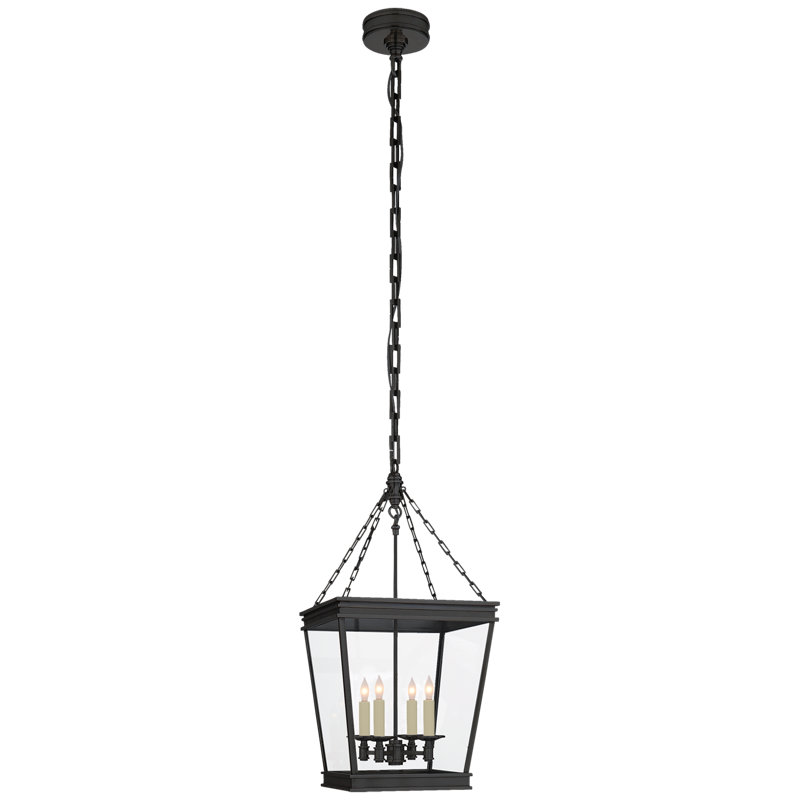 Chapman & Myers Launceton Small Square Lantern, 25.75" H x 12.5" W x 12.5" D, Bronze