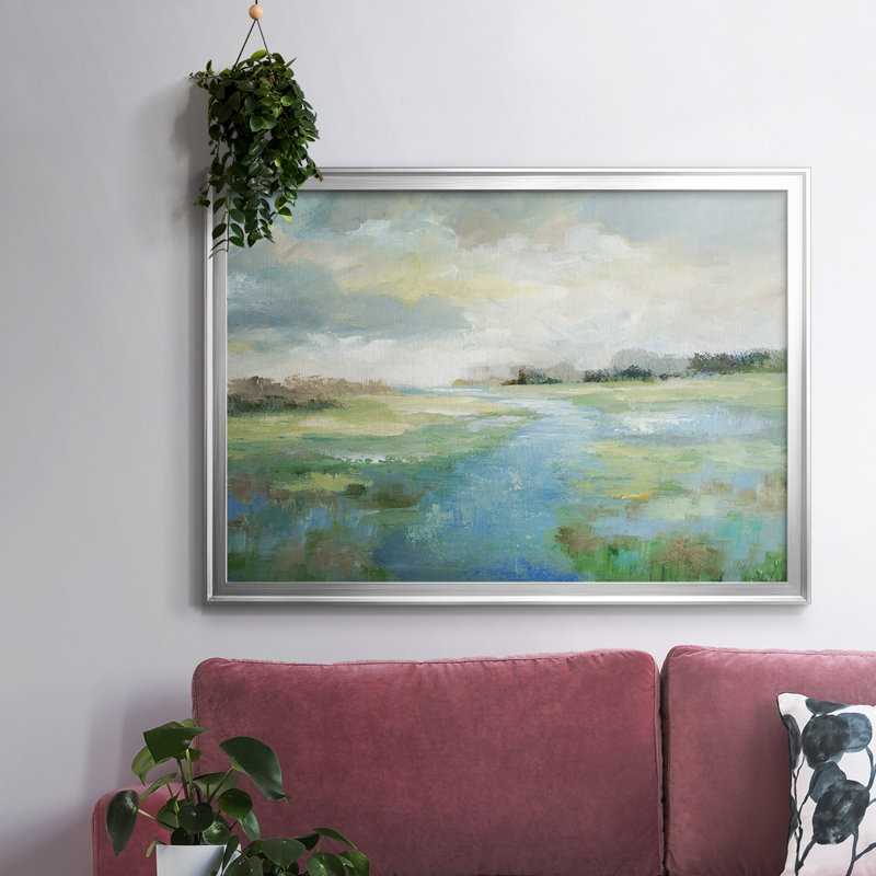 Winding Stream, reproduction d'art sur toile, Argent, H 18 po x l 26 po x P 1,5 po