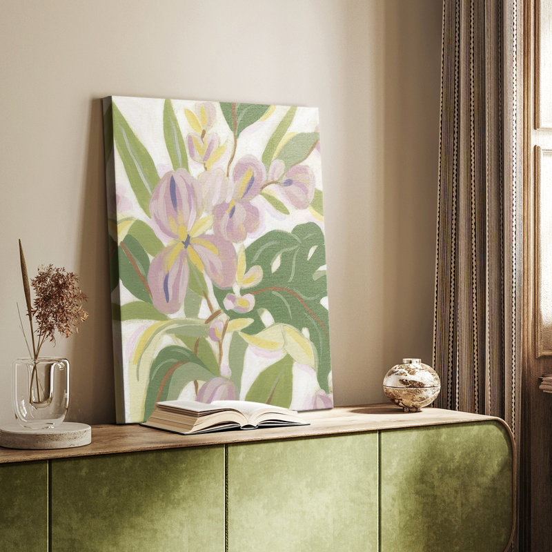 Orchidée tropicale brossée II - galerie Cavas sur mesure, H 18 po x l 12 po