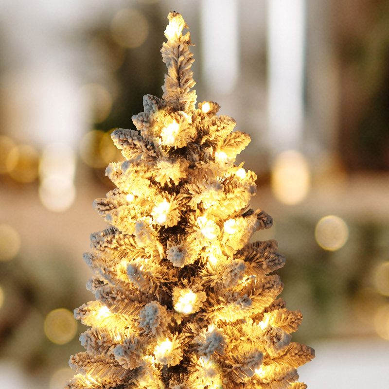 Sapin de Noël vert floqué / givré, 7.5'