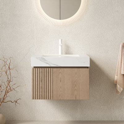 MURI Single Bathroom Vanity With Sink,Wall-Mounted Vanity
