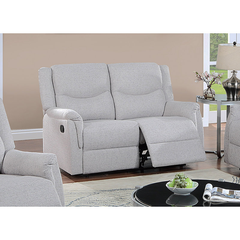 Causeuse inclinable de style moderne 1pc Toile de jute rembourrée avec accoudoirs moelleux et appui-tête, Beige