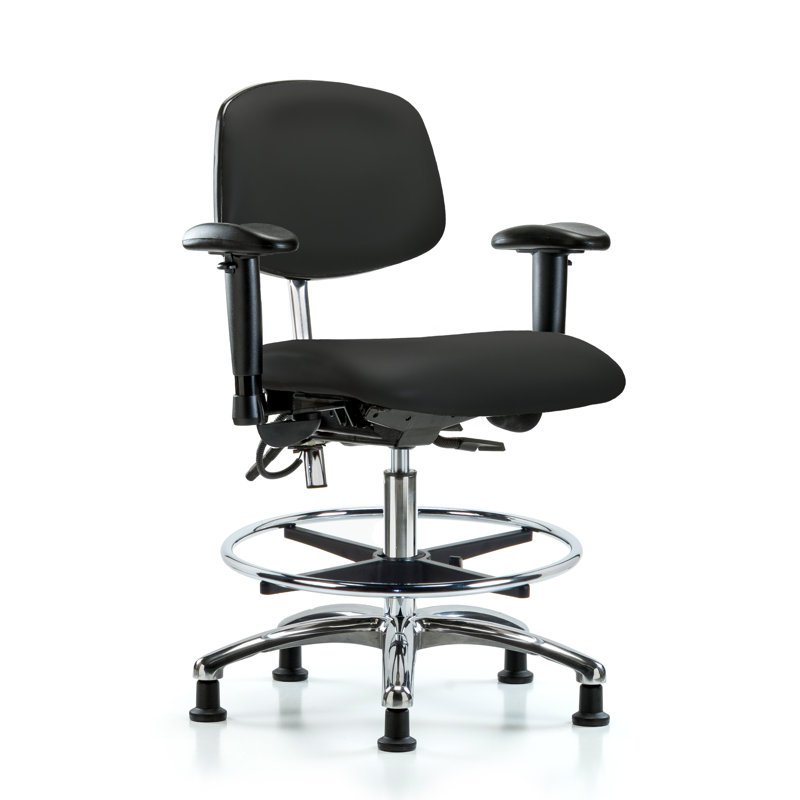 Chaise en vinyle ESD, Noir, Patins, Inclus