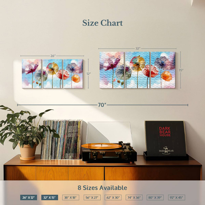 Harnek Spring Momentum Poppies In Bloom I, H 12 po x l 26 po