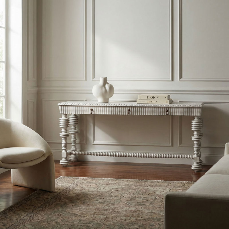 Portuguese 72.5'' Solid Wood Console Table