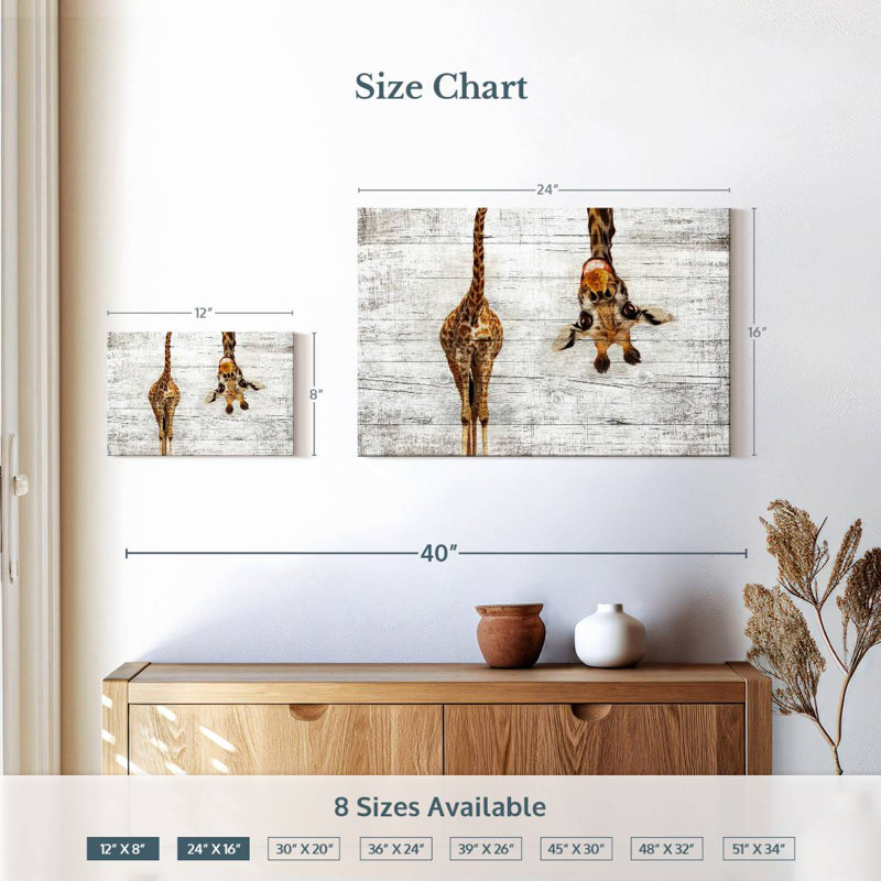 Girafe en bois, H 16 po x l 24 po