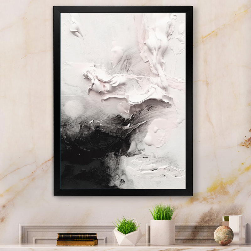 «White Twist Watercolor III», reproduction d'art sur toile, H 20 po x l 12 po x P 1 po, Cadre photo noir