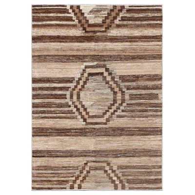 Geometric Hand Knotted 127cm X 183cm Area Rug