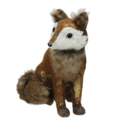 Décoration animal en peluche brun 10,25 "Fox