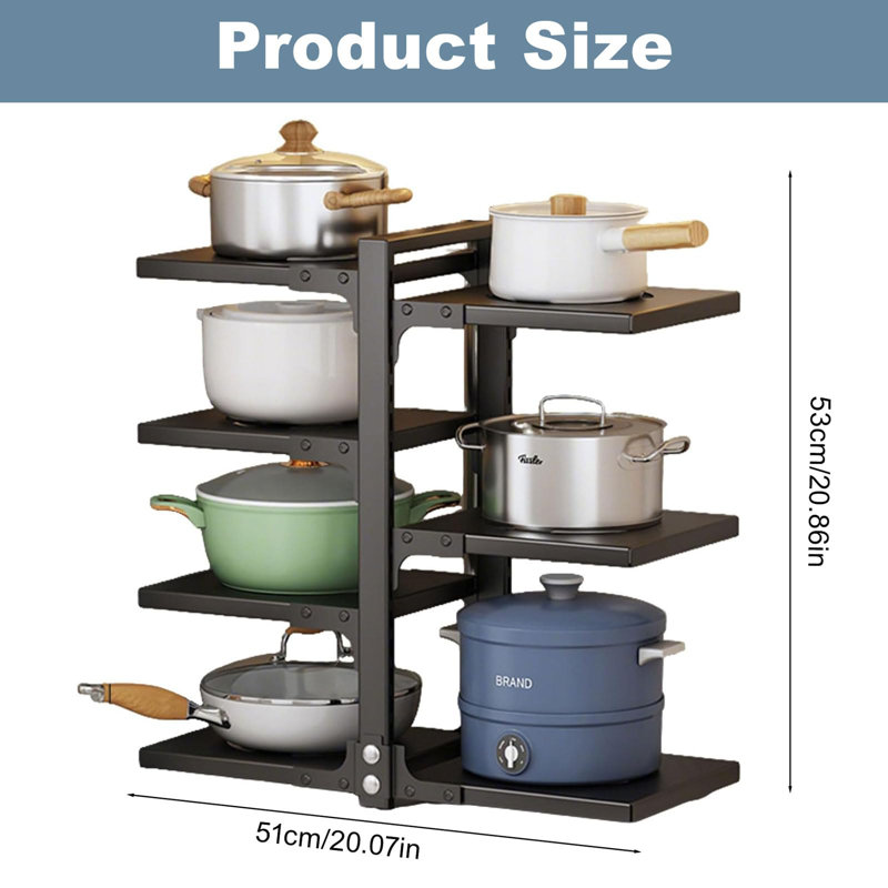 Carbon Steel Rectangle Countertop / Cabinet Pot Rack