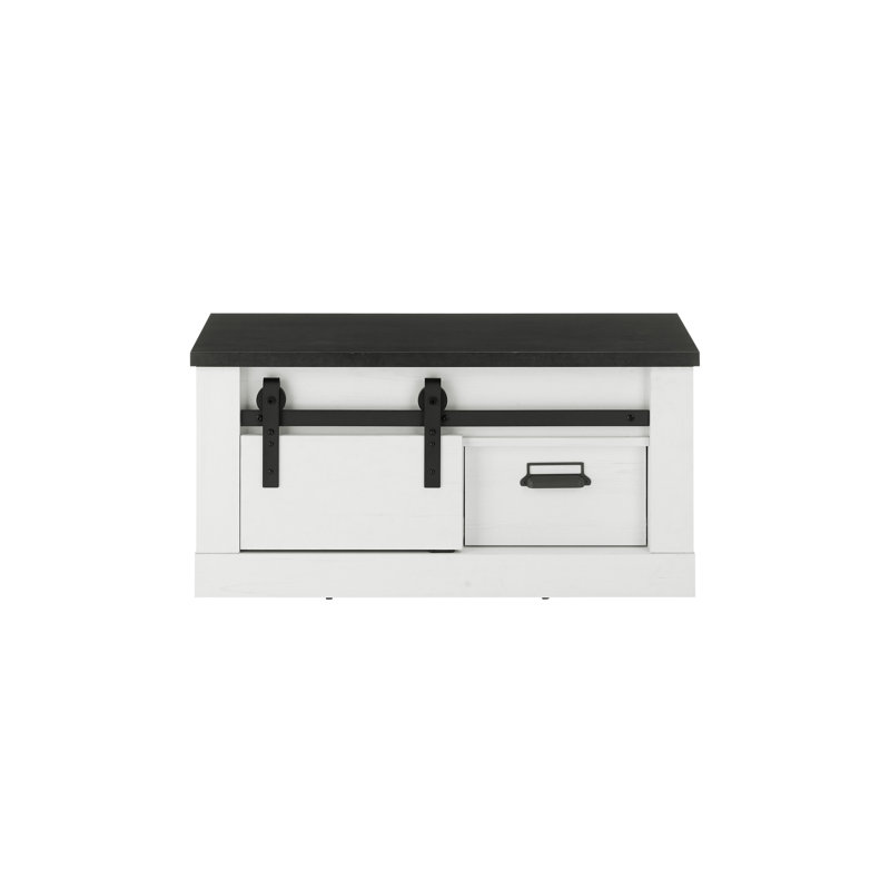 Jackeline Bench with Storage Space, White/Anthracite