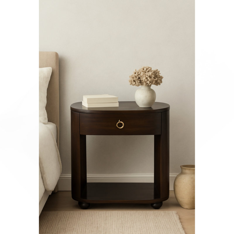 Table de chevet en bois massif, H 22,83 po x l 21,65 po x P 13,78 po