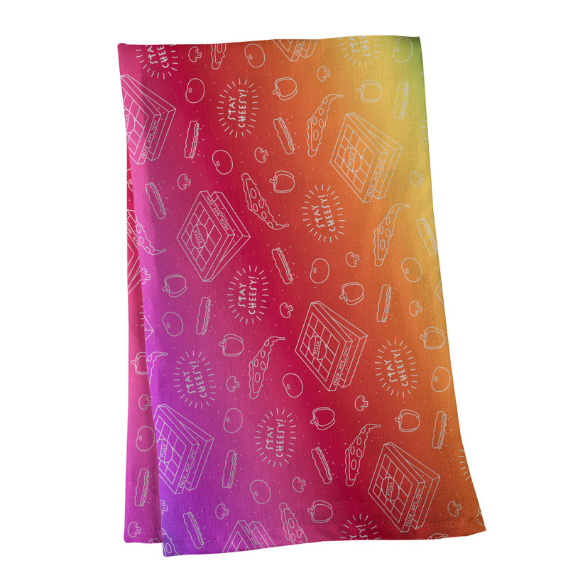 Mcguinness Tea Towel Kitchen Towel, Poly Twill, Red/Purple/Yellow