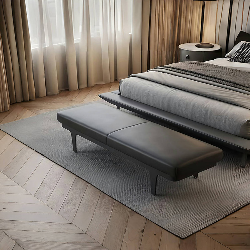 Banc rembourré en similicuir New Luxury, H 16,53 po x l 51,18 po x P 19,68 po