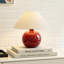 Lampe de table DEL 11 po avec base ronde en céramique rouge Fiona-769540785