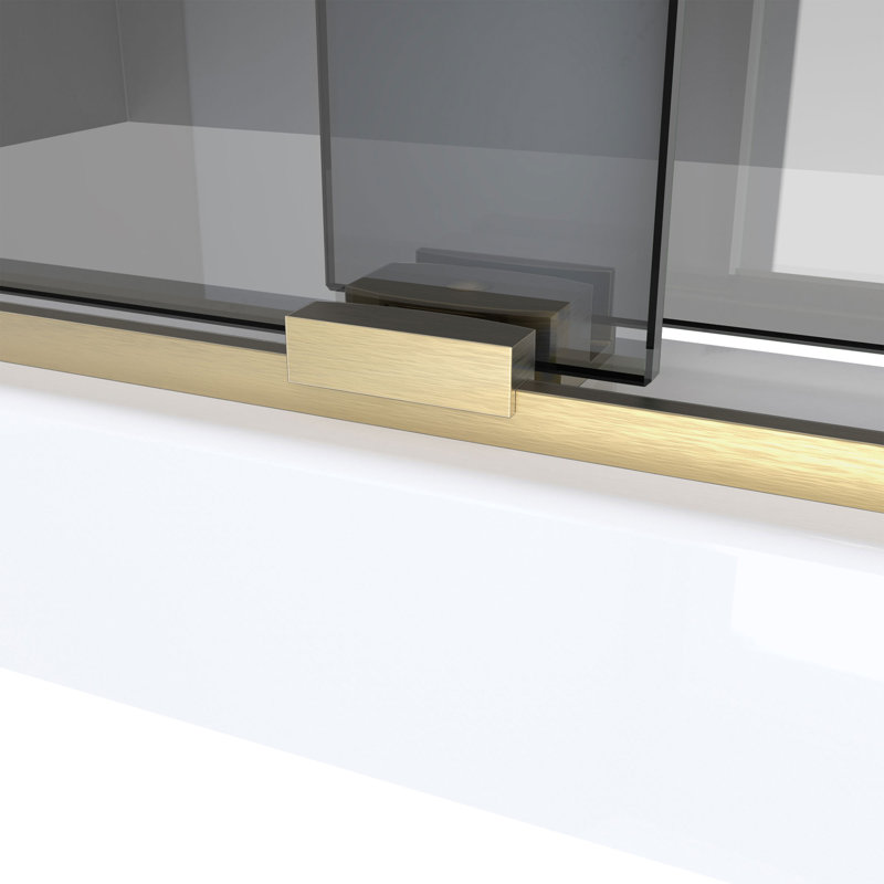 Sapphire-V 50cm W x 76cm H Frameless Tub Door with, Brushed Gold