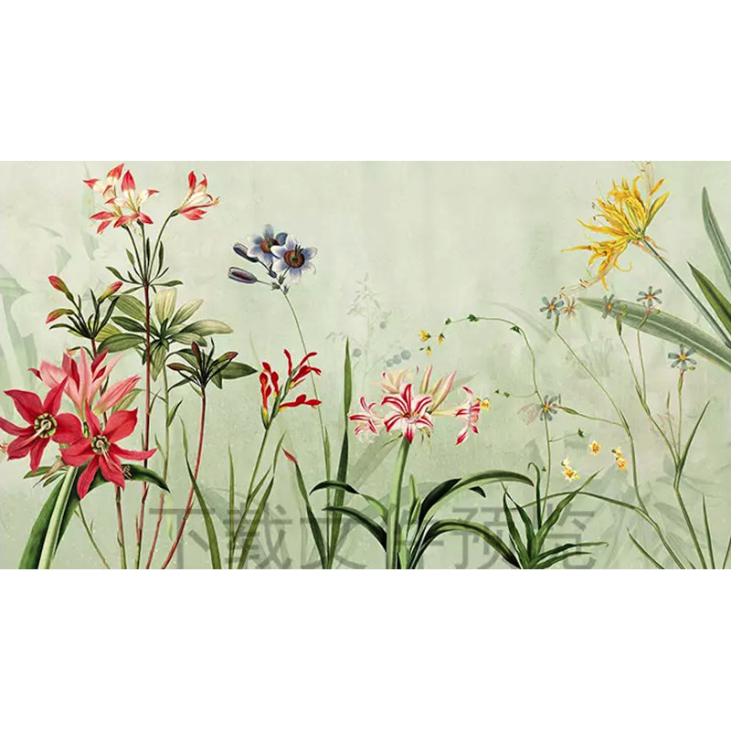 Papier peint texturé amovible fleur de lys coloré, l 150 po x L 98 po