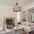 5-Light Industrial Rustic Pendant Light for Dining Room or Kitchen, Adjustable Height, Sloped Ceiling Compatible