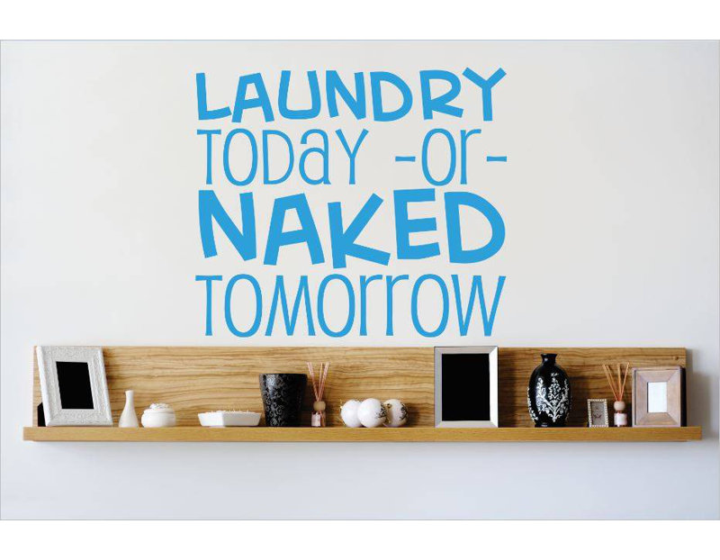 Décalcomanie murale à linge today ou nue, H 16 po x l 20 po x P 0,16 po, Bleu pastel