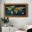 Bleu marine carte or - reproduction d'un seul cadre photo sur toile-1205421122