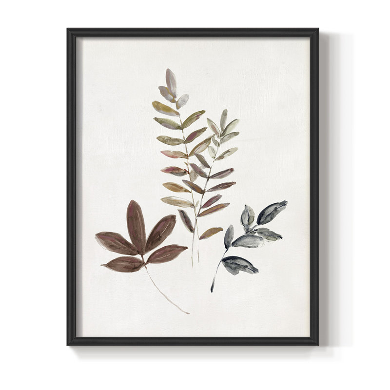 Feuilles d'automne II, reproduction encadrée - bois massif, Noir, H 20 po x l 16 po