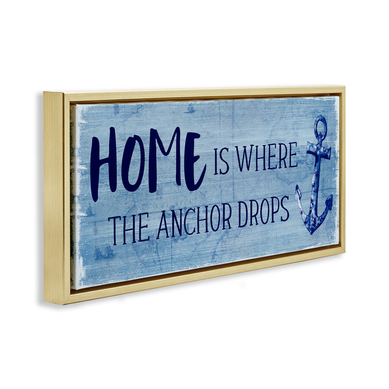 Home Is Where Anchor Drops, Cadre flottant métallique doré, H 14 po x l 31 po