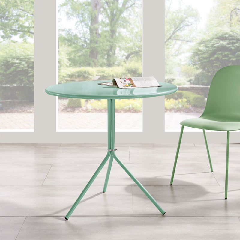 Chios Minimalist Design 31.5 Inch Diameter Round Metal Patio Table, Indoor and Outdoor Bistro Table, Cafe Table, Dining Table, Suitable for Indoor and Outdoor Cafes and Restaurants
