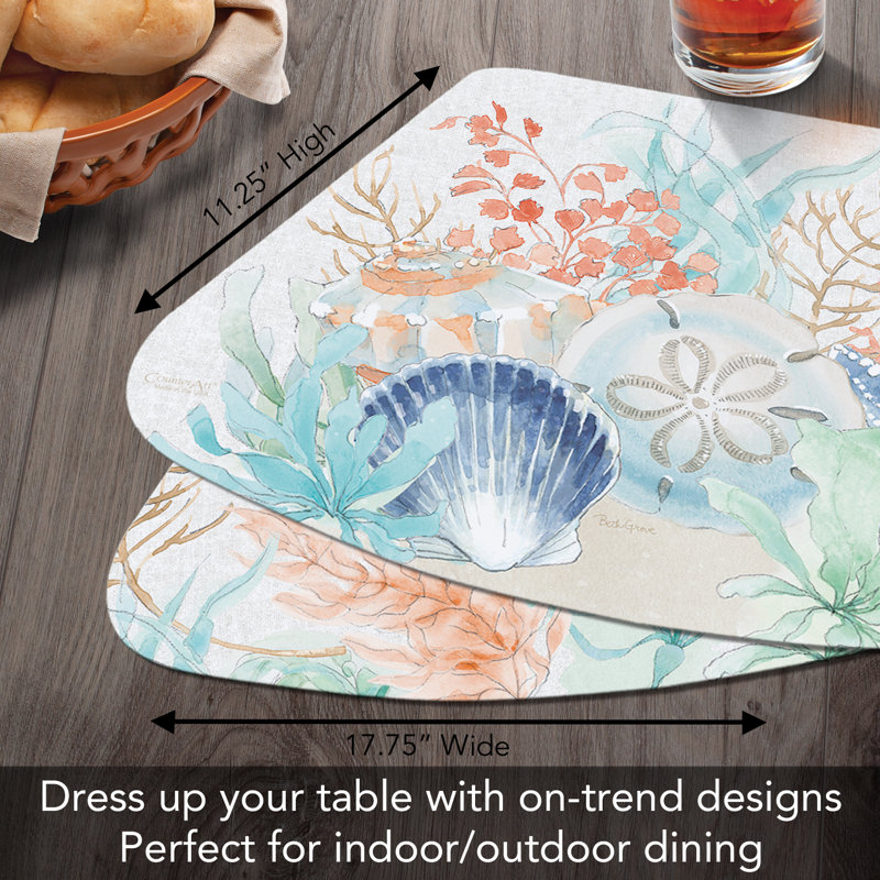 CounterArt Sea Life 4 Piece Reversible Placemats