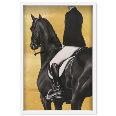 Oliver Gal Taming the Rhythm Gold II Horse - Leaf Framed Shadowbox Art