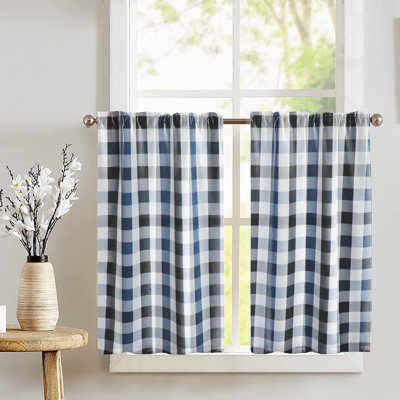 Riland Checkered Tailored Cafe Curtain