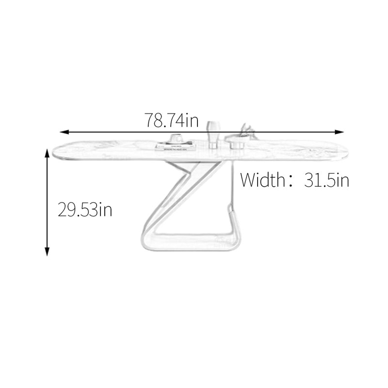 Table de salle à manger Light Luxury, H 29,53 po x L 78,74 po x l 31,5 po