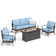 5-Person Patio Conversation Sets With Fire Pit Table
