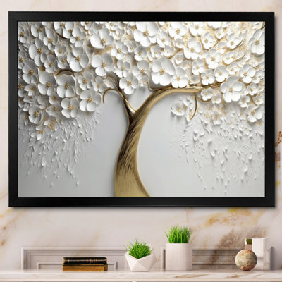 Orchidée blanche jardin de branches V - impression d'art mural floral - non texturé