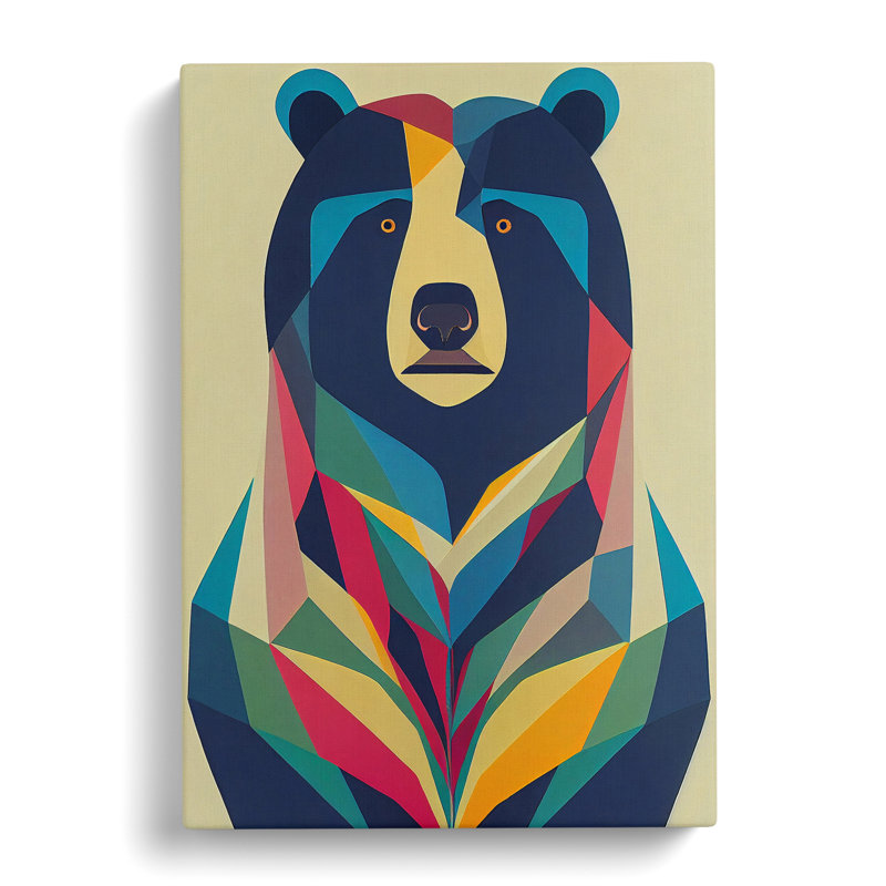 Breathtaking Bear Abstract - Wrapped Canvas Print, 50cm H x 35cm W x 3cm D