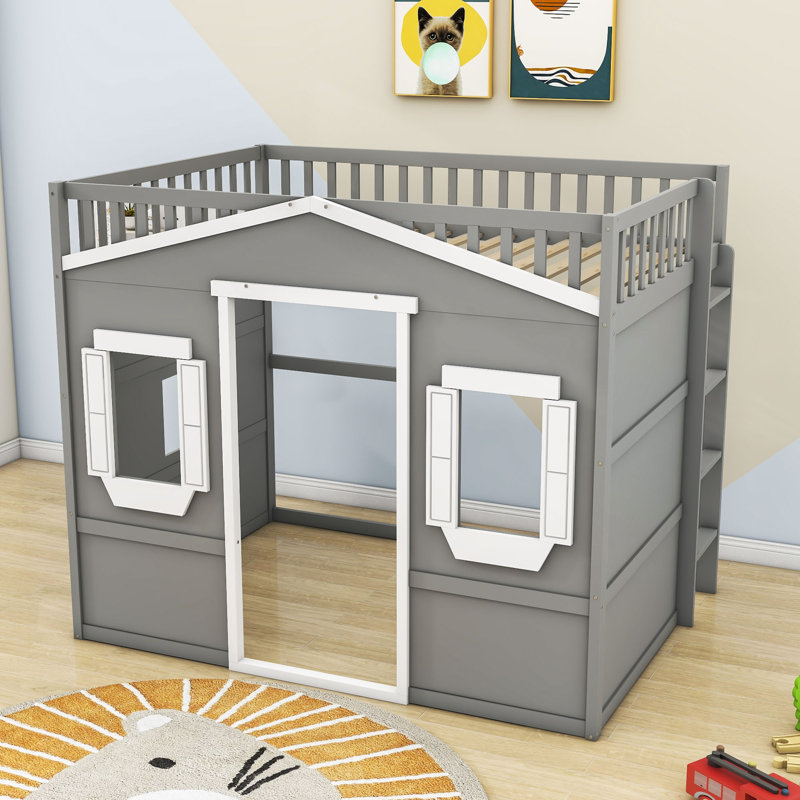Barneston Loft Bed by Harper Orchard, Gray/White, Full