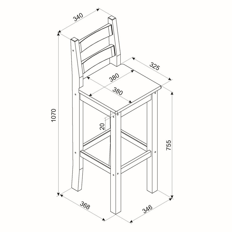 Ameirah Solid Wood Counter Stool