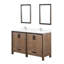 60 po L x P 22 po Meuble-lavabo rustique pour salle de bain avec comptoir en quartz blanc et miroirs - sections à fermeture en douceur, teinture pour griffes, deux armoires de rangement pour salle de bain double de 60 po avec composants de 22 po-2064328391