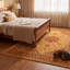 Tapis persan traditionnel avec médaillon, orange, vert et crème, lavable à la machine, antidérapant, à poils courts, pour l'intérieur et l'extérieur, adapté aux animaux de compagnie, idéal pour le salon, la chambre, la salle à manger, l'entrée, le corridor ou le bureau.-228379146